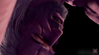 Geralt’s cursed cock milked in Witcher 3d gay handjob cumshot