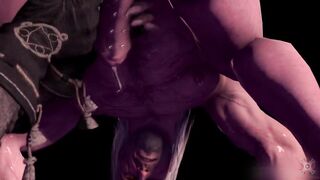 Geralt’s cursed cock milked in Witcher 3d gay handjob cumshot
