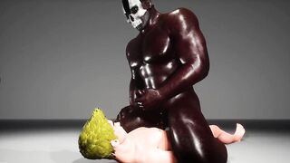 Interracial big cock gay 3D hentai BBC brutal fucking