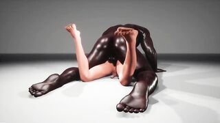 Interracial big cock gay 3D hentai BBC brutal fucking