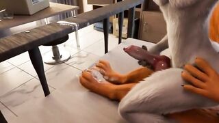 Blue wolf raw solo anal dildo yiff