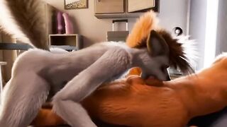 Blue wolf raw solo anal dildo yiff