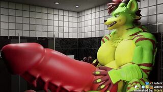 Gay furry animation muscle boy gushes cumshot solo big cock throbs