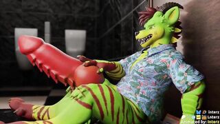 Gay furry animation muscle boy gushes cumshot solo big cock throbs