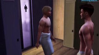 Gay rough massage turns into big dick action in the sims 4
