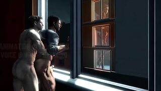 Chris Redfield and Piers Nivans muscle gay animation big cock creampie