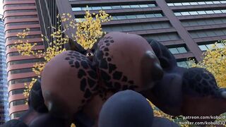 Gay furry macro growth wrecking deathclaw until cum drains cock