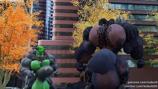 Gay furry macro growth wrecking deathclaw until cum drains cock