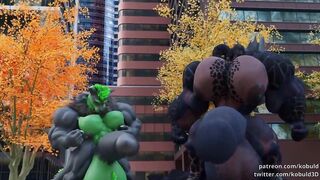Gay furry macro growth wrecking deathclaw until cum drains cock