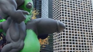 Gay furry macro growth wrecking deathclaw until cum drains cock