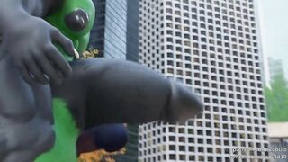 Gay furry macro growth wrecking deathclaw until cum drains cock