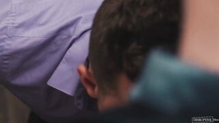 Power Hungry Boss's Son fucks Employee in Office Deep Throat Str8 Boy Cumshot