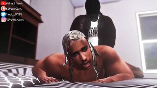 Booty Intruder destroying Black gay sims 4 cartoon fuck