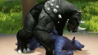 Furry Twink Wolf Gets Stuffed by Big Rhino Cock in Wild Life Gangbang