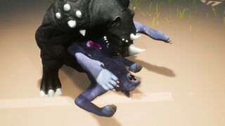 Furry Twink Wolf Gets Stuffed by Big Rhino Cock in Wild Life Gangbang