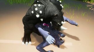Furry Twink Wolf Gets Stuffed by Big Rhino Cock in Wild Life Gangbang