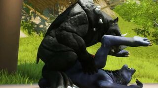 Furry Twink Wolf Gets Stuffed by Big Rhino Cock in Wild Life Gangbang