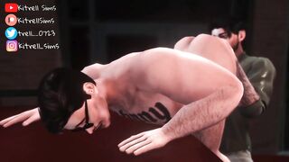 Johnny Cages A Dick ends up face down gagging in gay Sims 4 cartoon
