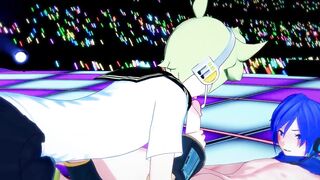 Len x Kaito's Blowjob Pounding Asian Cock Gets Creampie