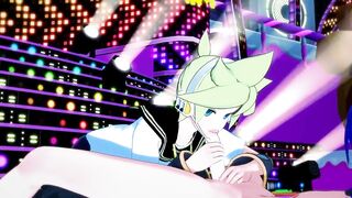 Len x Kaito's Blowjob Pounding Asian Cock Gets Creampie