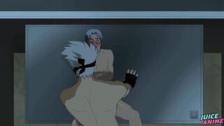Kakashi’s ruined tight hole gets wrecked by Kabuto’s giant cock raw brutal yaoi fuck