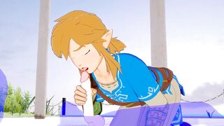 Zelda Yaoi link gets stuffed his mouth raw with anime cock