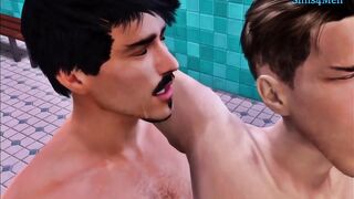 swimmer gets drilled in sims 4 pool gangbang