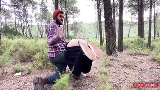 Hot lumberjack wrecks tight ass in the woods rough public cum shot