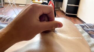 Smooth Body Guy Drips Precum Gently Explodes on His Belly