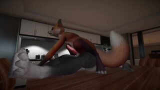 Furry fox destroyed by raging werewolf big cock horror fuck