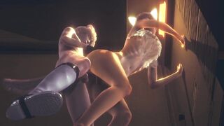 Furry fox dog boy gets destroyed in alley creampie gangbang