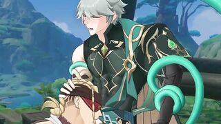Alhaitham ruined by Eremite Daythunder blowjob submission