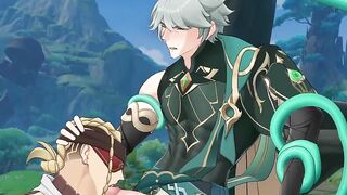 Alhaitham ruined by Eremite Daythunder blowjob submission