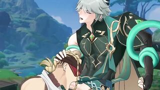 Alhaitham ruined by Eremite Daythunder blowjob submission