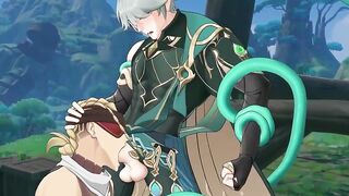 Alhaitham ruined by Eremite Daythunder blowjob submission