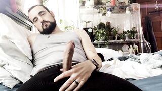 Jerked raw through thermal long johns big italian dick climax shot