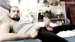 Jerked raw through thermal long johns big italian dick climax shot
