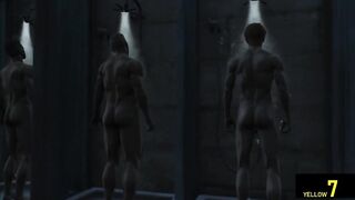 Hot Male Prison Rough Fuck Destroyed in the Showers
