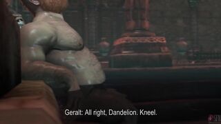 Geralt’s golden shower domination drenching Dandelion in fierce gay watersports fury