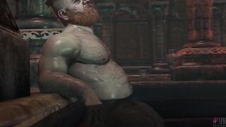 Geralt’s golden shower domination drenching Dandelion in fierce gay watersports fury