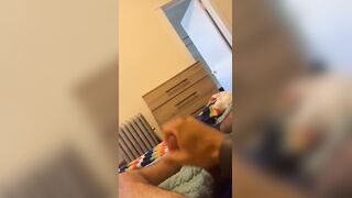 Teen twink strips quick cum fountain blasts