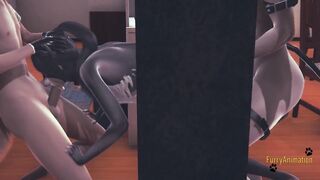 Zhongli gets railed raw and cum-filled in furry yiff threesome