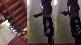 Big BBC blacks strokes muscle cumshot alone