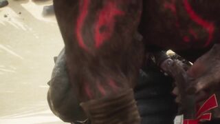 Minotaur Gets Fucked Rough by Rhino Until His Cum Pours Out Thick