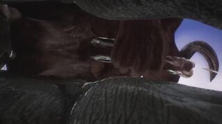 Minotaur Gets Fucked Rough by Rhino Until His Cum Pours Out Thick