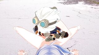 Razor gets a big creampie while sucking Bennett's girthy cock in 3D anime hentai