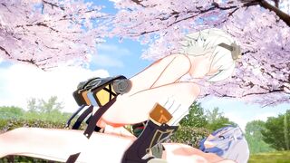 Razor gets a big creampie while sucking Bennett's girthy cock in 3D anime hentai