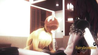 Wolf & Fox Furry Yaoi Hard Rough Gushing Creampie