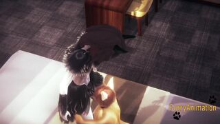 Wolf & Fox Furry Yaoi Hard Rough Gushing Creampie
