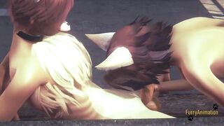 Furry fox gets throat wrecked then stuffed in the alleyway